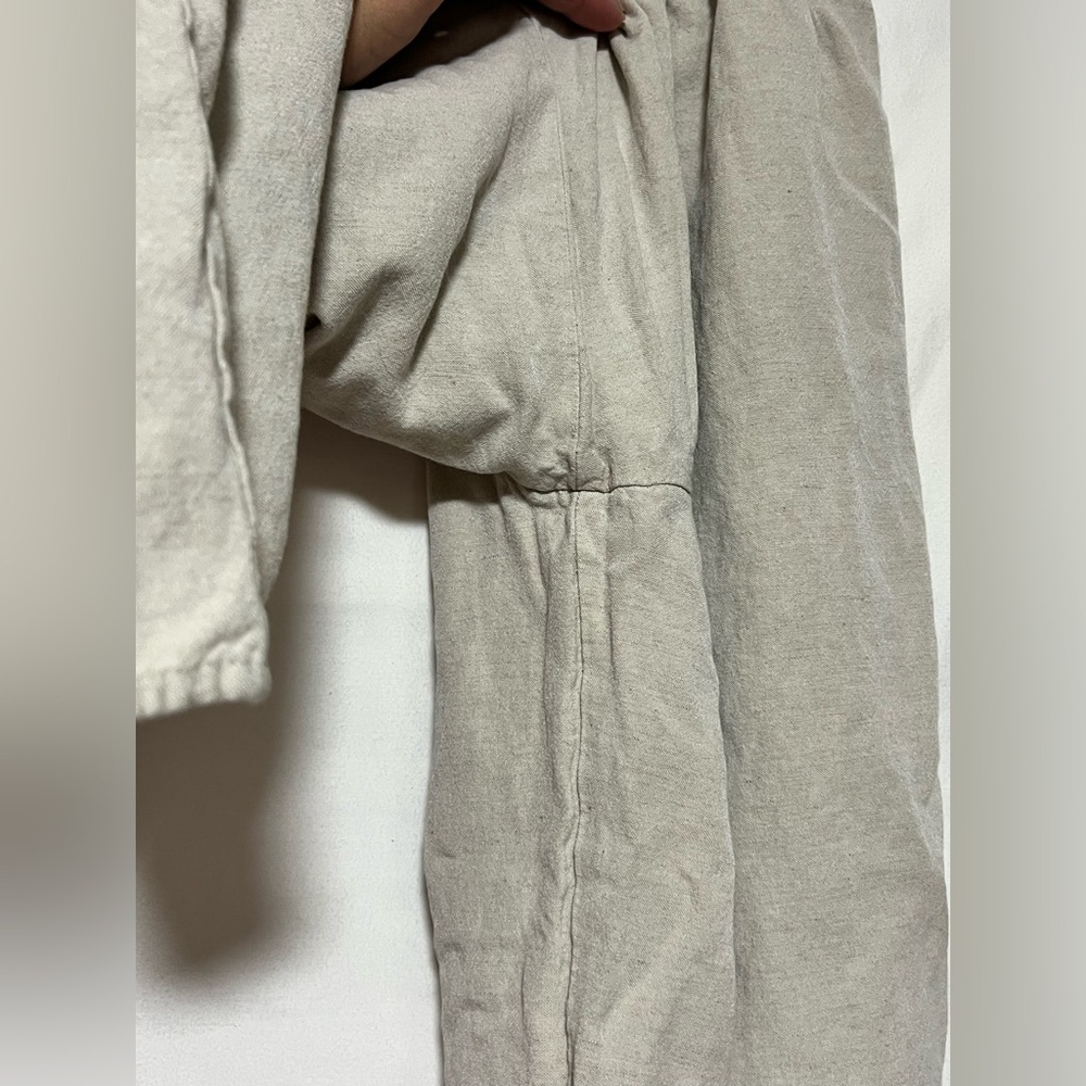 Vintage Wide Leg Cropped High Waist Linen Blend Pants Vacation Resort Summer - Picture 7 of 9